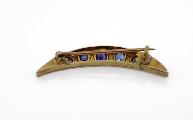 Victorian sapphire and yellow gold brooch - Image 3 of 4