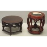 Two Chinese hardwood round display stands