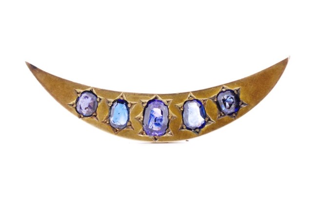 Victorian sapphire and yellow gold brooch