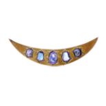 Victorian sapphire and yellow gold brooch