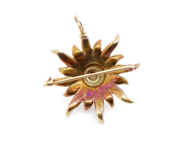 14ct yellow gold and seed pearl "star" pendant - Image 3 of 3