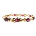 Tourmaline and 18ct yellow gold bracelet