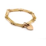 Antique 9ct rose gold gate link bracelet