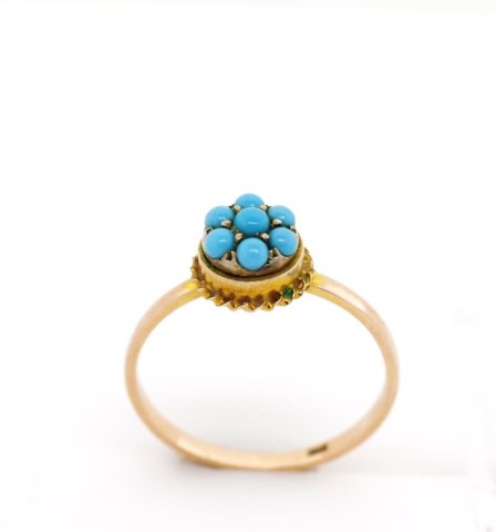 Turquoise and 9ct two tone gold ring - Image 2 of 3