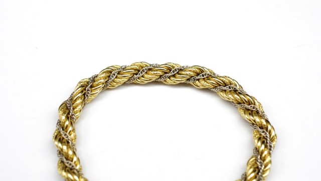 Two tone 18ct gold rope twist bracelet - Image 3 of 3