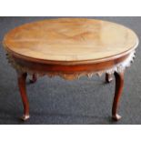 Vintage round hardwood coffee table