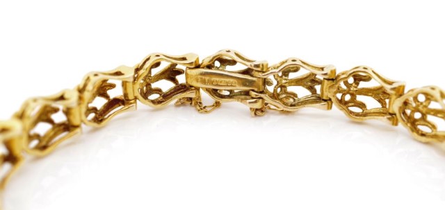 Mid century 9ct yellow gold bracelet - Image 3 of 4