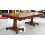19th century mahogany pedestal extension table