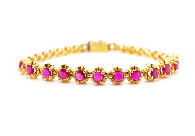 Ruby and rose gold bracelet