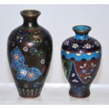 Two vintage Chinese cloisonne vases