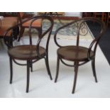 Pair of Michael Thonet B9 bentwood armchairs