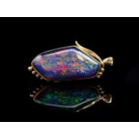 Opal triplet and 9ct yellow gold pendant