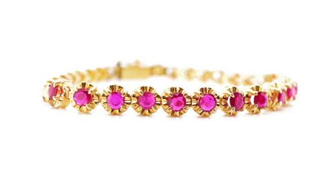 Ruby and rose gold bracelet - Image 5 of 7