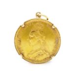 Victorian 1892 Sydney gold Sovereign pendant