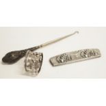 Danish silver embossed hair comb