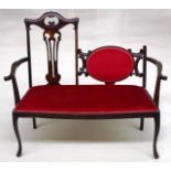 Edwardian two seater hall settee