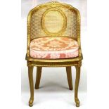 Antique French gilded cane chair
