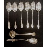 Set six Victorian sterling silver coffee spoons