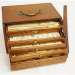 Chinese wood cased Mahjong set