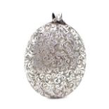 A large Victorian silver locket