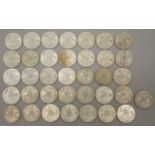 Thirty six Australian 1966 silver 50 cent coins