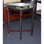 Small semi circular hall table