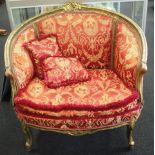 Louis XV style gilt bergere chair