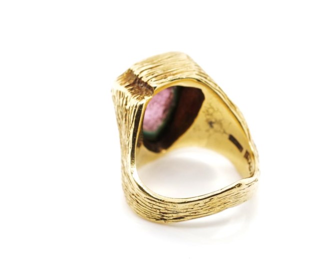 Rough cut gemstone and 18ct yellow gold ring - Image 5 of 5