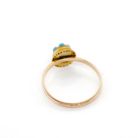 Turquoise and 9ct two tone gold ring - Image 3 of 3