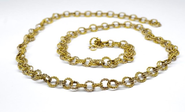 Two tone gold double rope twist chain necklace - Image 4 of 4