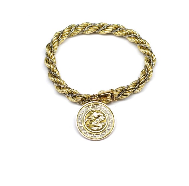 Two tone 18ct gold rope twist bracelet - Image 2 of 3