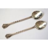 Pair of Australian sterling silver gum-nut spoons