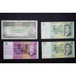 Four Commonwealth of Australia banknotes
