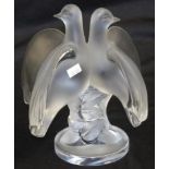 Lalique France frosted glass"Ariane doves"figurine