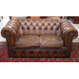 Leather 2 seater Chesterfield lounge