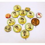 Collection of vintage tin badges
