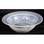 Large vintage Chinese blue & white bowl