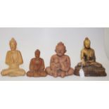 Three various Oriental seated Buddha figures