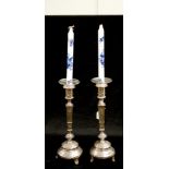 Pair Antique Rozenblat Polish silver candlesticks