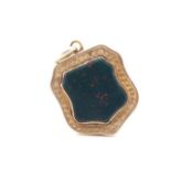 Bloodstone and gilt metal fob charm