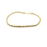 Yellow gold rope chain bracelet