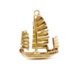 14ct Rose gold junk boat charm