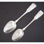 Pair George III sterling silver serving spoons