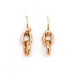 Two tone 9ct gold earrings