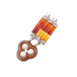 Antique Scottish agate and silver pendant