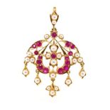 18ct rose gold Indian pendant