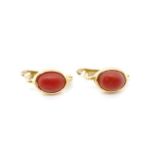 Italian Coral and 18ct yellow gold earrings