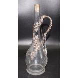 Vintage crystal & silver plate claret jug