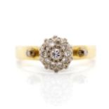 Diamond set two tone 18ct gold ring