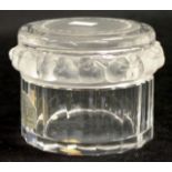 Lalique France Sparrow banded lidded trinket box